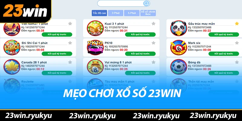 Mẹo chơi xổ số 23win 